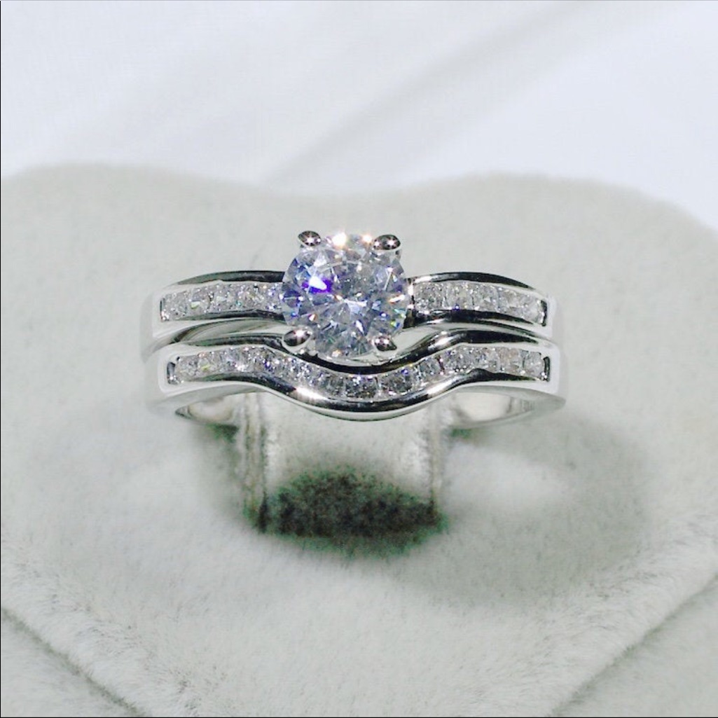21 Ct Total Cz In 18k Filled White Gold